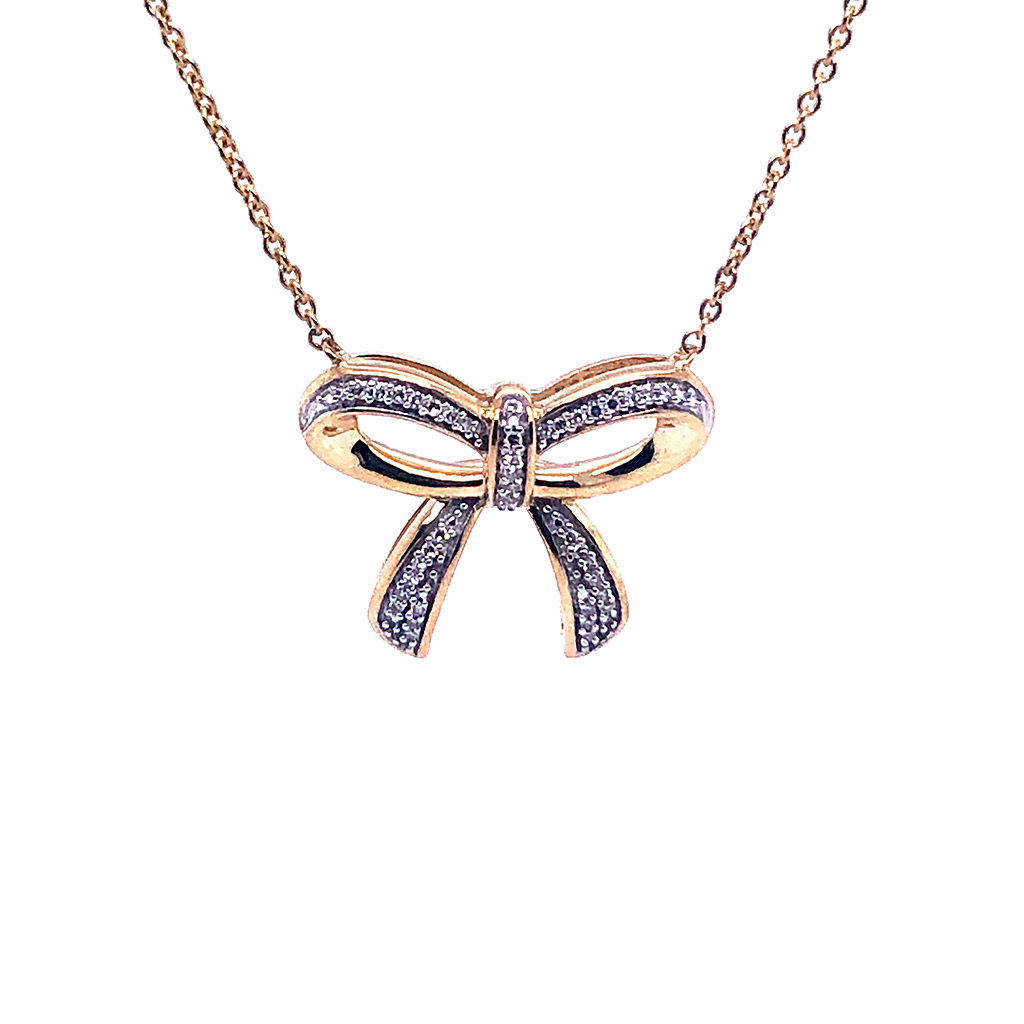 Diamond Bow Necklace - Grieve Diamond Jeweller