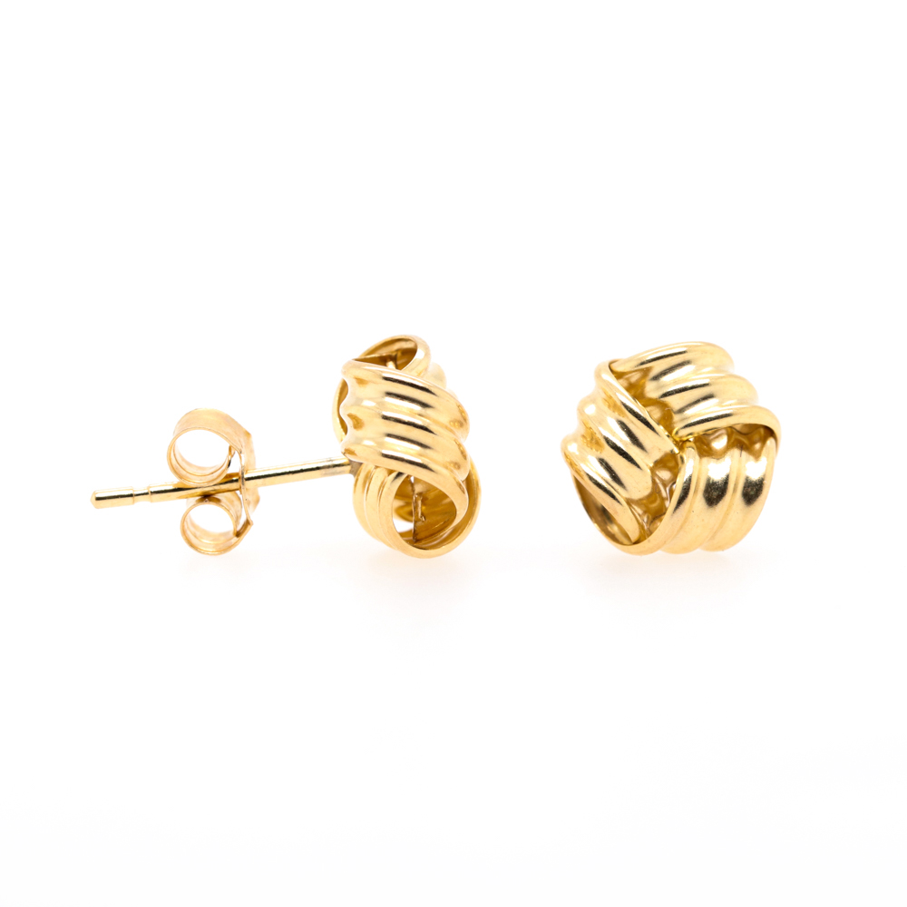 9ct Yellow Gold Knot Studs - Grieve Diamond Jeweller