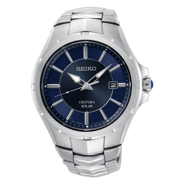 Seiko Gents Blue Face Stainless-Steel Coutura Watch SNE511P