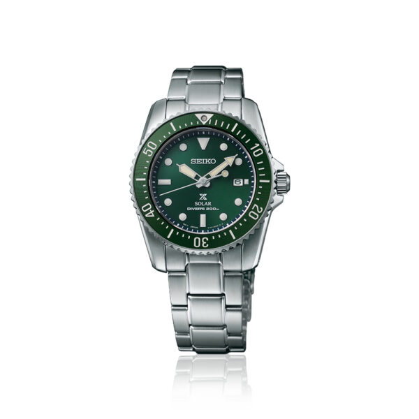 Seiko Gents Stainless-Steel Green Face Watch