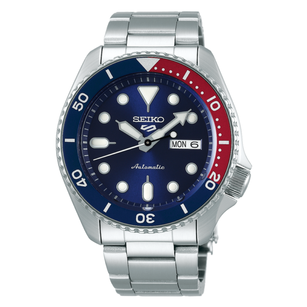 Seiko Gents Stainless-Steel Blue Face Blue and Red Sports Watch SRPD53K