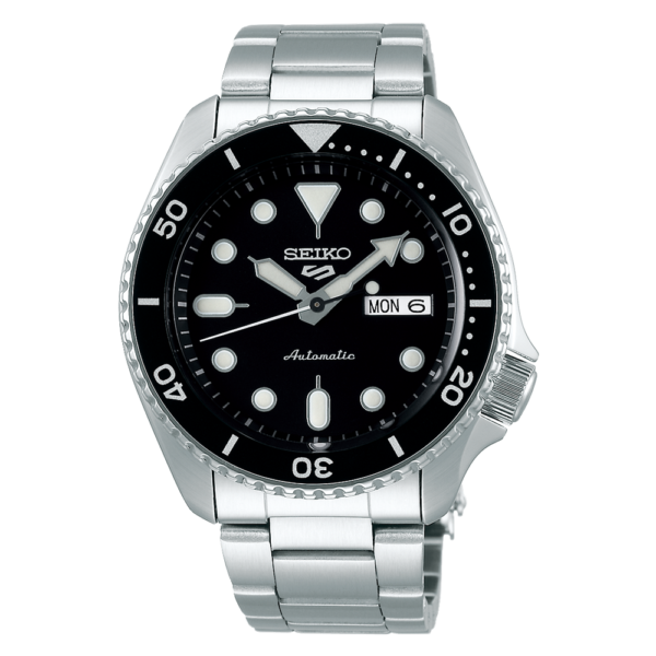 Seiko Gents Stainless-Steel Black Face Sports Watch SRPD55