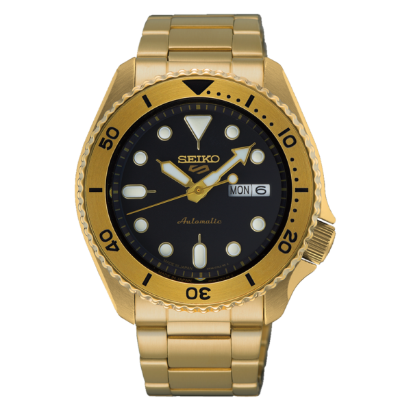 Seiko Gents Yellow Gold Plated 5 Sports SKX Series Watch SRPK18J-8