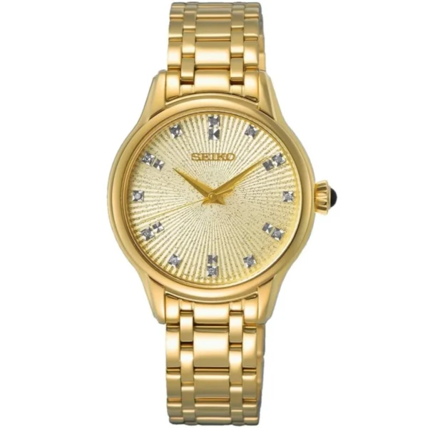 Seiko Ladies Yellow Gold Plated Sparkle SRZ552P