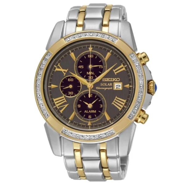 Seiko Gents Biton Stainless-Steel and Yellow Gold-Plated Sapphire Crystal Grand Watch SSC312P