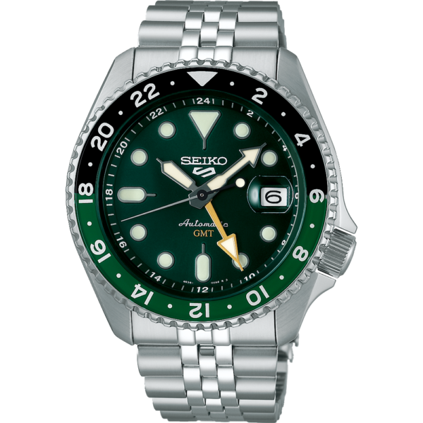 Seiko Gents Stainless-Steel Green Face Watch SSK035K