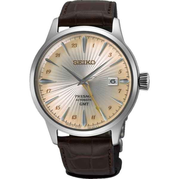 Seiko Gents Stainless-Steel Brown Leather Presage Watch SSK041J