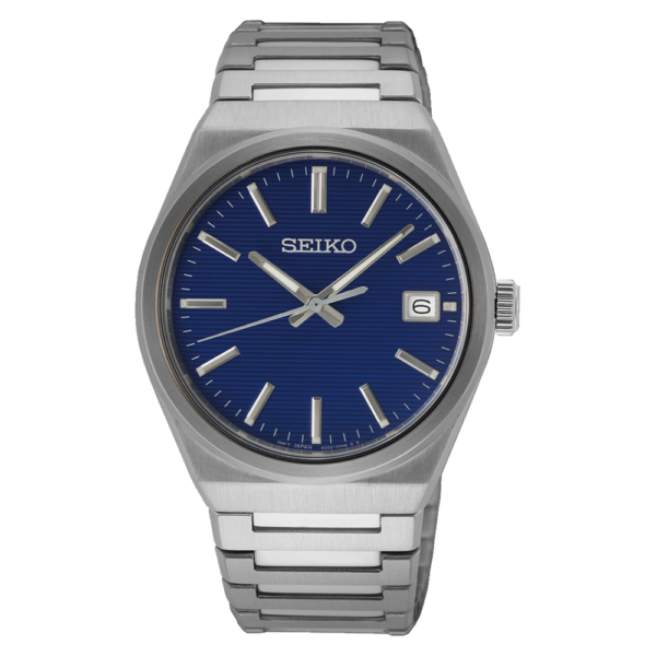 Seiko Gents Stainless-Steel Blue face Dress Watch SUR555P