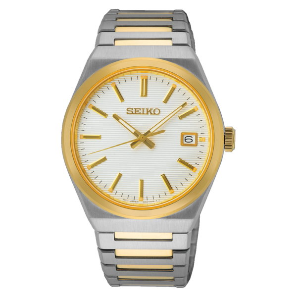 Seiko Gents Stainless-Steel and Yellow-Gold Plated Dress Watch SUR558P