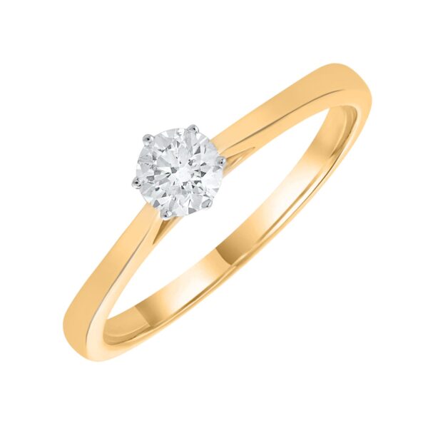 18CT YELLOW GOLD .33TDW HIH1 SOLITAIRE RING